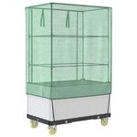 vidaXL Jardinière surélevée avec housse et roues aspect rotin