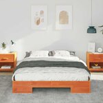 vidaXL Cadre de lit surélevé Marron 140 x 200 cm Bois massif en pin