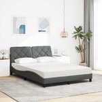 vidaXL Lit avec matelas gris foncé 120x200 cm tissu