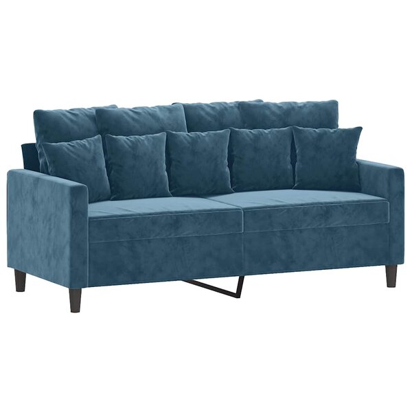 vidaXL Canapé à 2 places Bleu 140 cm Velours