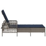 vidaXL Chaise longue Grise PE Rattan 157 x 55 x 92 cm Pliable