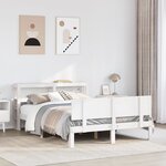 vidaXL Cadre de lit avec tête de lit sans matelas blanc 140x200 cm