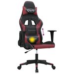 vidaXL Chaise de jeu de massage Noir et rouge bordeaux Similicuir