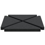 vidaXL Plaques de poids de parasol 4 Pièces triangulaire granit noir 14kg