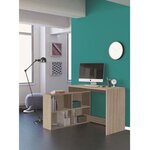 NAGANO Bureau d'angle contemporain décor chene Shannon - L 112 cm