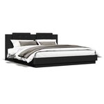 vidaXL Cadre de lit sans matelas noir 160x200 cm