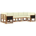 vidaXL Ensemble de canapés d'extérieur 7 pc Naturel et Crème
