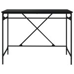 Bureau table poste de travail meuble d'ordinateur informatique étude 100 x 50 x 75 cm bois d'ingénierie et fer noir 02_0023885