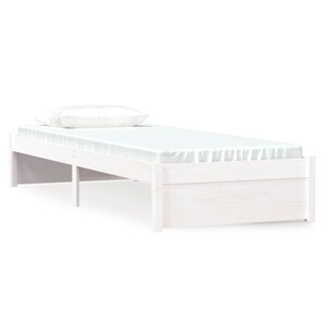 vidaXL Cadre de lit sans matelas blanc bois massif 75x190 cm