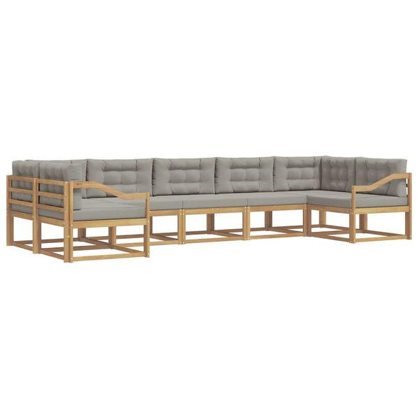 vidaXL Ensemble de canapés d'extérieur 7 pc Blanc et gris clair