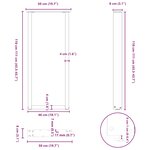 vidaXL Pieds de table de bar en U  2 pièces  noir  50 x (110-111) cm  acier