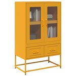 vidaXL Buffet haut jaune moutarde 68x39x111 5 cm acier