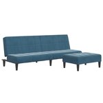vidaXL Canapé-lit à 2 places avec repose-pied bleu velours