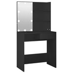 vidaXL Coiffeuse avec LED noir 74 5x40x141 cm
