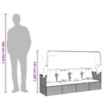 vidaXL Lit de salon d'extérieur toit et coussins Marron Résine tressée