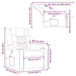 vidaXL Fauteuil inclinable de massage Vert foncé Tissu