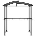 vidaXL Gazebo BBQ et étagères latérales anthracite 210x114x230cm acier