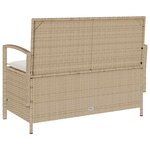 VidaXL Banc de rangement de jardin avec coussin beige résine tressée