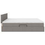 vidaXL Lit avec rangement et matelas avec matelas Taupe 200 x 200 cm