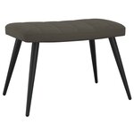 vidaXL Chaise de relaxation avec repose-pied Gris foncé Velours