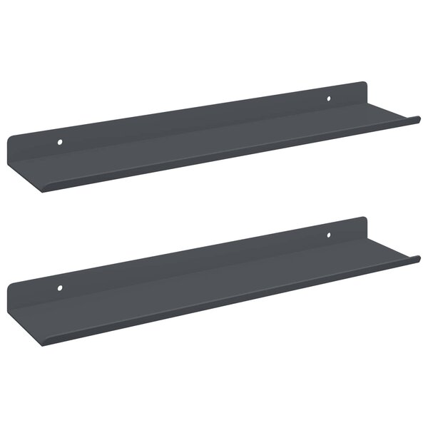 vidaXL Étagère flottante 2 pc Anthracite 40 x 8 5 x 2 5 cm Acier