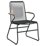 vidaXL Ensemble à dîner de jardin 7 Pièces Noir Rotin PVC