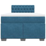 vidaXL Sommier à lattes de lit et matelas bleu 120x190 cm velours