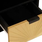 vidaXL Meuble TV Noir et or 100 x 33 x 46 cm bois de manguier massif