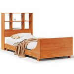 vidaXL Cadre de lit sans matelas cire marron 90x200 cm bois pin massif