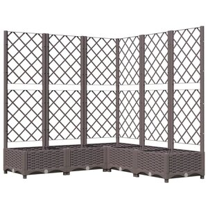 vidaXL Jardinière avec treillis Marron 120x120x121 5 cm PP