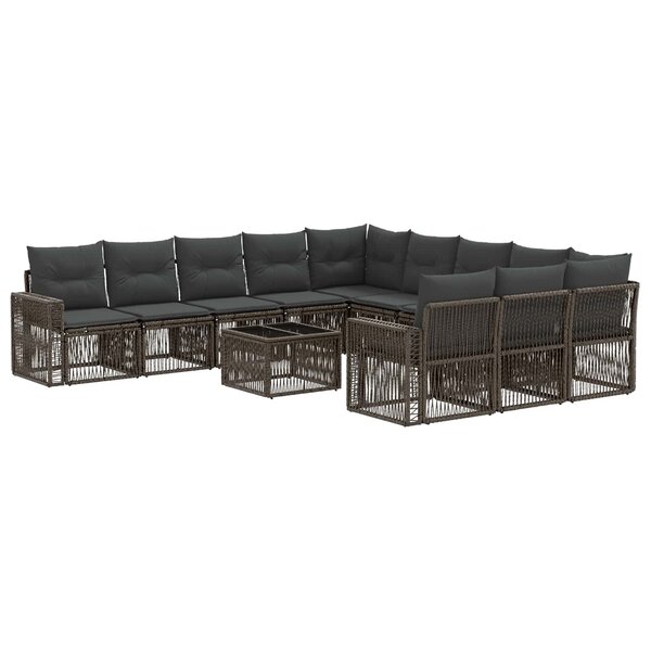 vidaXL Ensemble de canapé de jardin 12 Pièces Gris et Gris foncé
