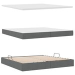 vidaXL Lit de Rangement Gris foncé 200 x 200 cm Cuir synthétique