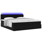 VidaXL Cadre de lit ottoman avec matelas noir 180x200 cm velours