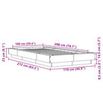 vidaXL Cadre de lit avec lumières LED chêne sonoma 100x200 cm
