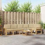vidaXL Ensemble de canapés d'extérieur 7 pc Blanc et Beige Polyester