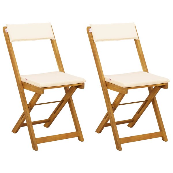 vidaXL Chaises de bistrot d'extérieur 2 pc Crème blanc