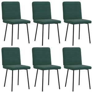vidaXL Chaises à manger lot de 6 vert foncé velours