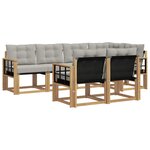 vidaXL Ensemble de canapés d'extérieur 7 pc Blanc et gris clair