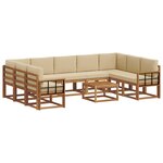 vidaXL Ensemble de canapés d'extérieur 10 Pièces Naturel et Beige