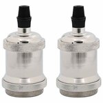 vidaXL Douilles de lampe 2 Pièces nickel satiné E27