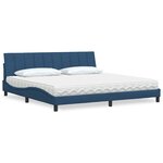 vidaXL Lit avec matelas bleu 200x200 cm tissu