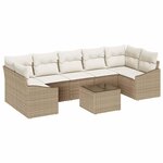 vidaXL Ensemble de canapé de jardin 8 Pièces Beige  Crème 55 x 55 x 37 cm