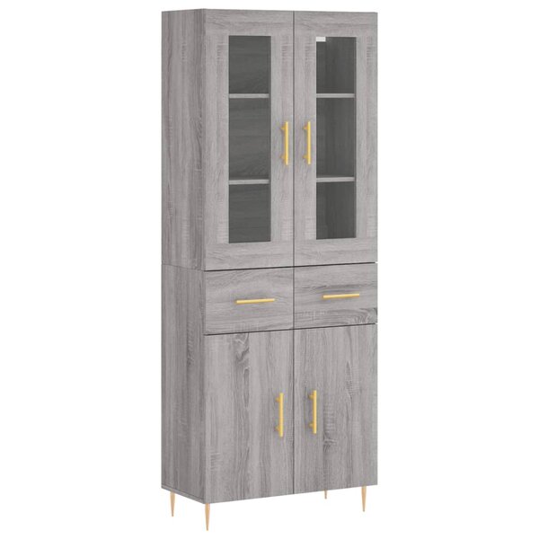 vidaXL Buffet haut Sonoma gris 69 5x34x180 cm Bois d'ingénierie