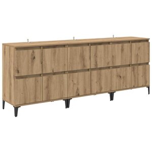 vidaXL Buffets 3 Pièces Chêne artisanal 60 x 35 x 70 cm Bois d'ingénierie