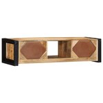 vidaXL Meuble TV 100x30x25 cm bois massif de manguier brut