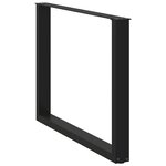 vidaXL Pieds de table à manger en U 2 pièces Noir 100 x (72-73) cm Acier