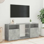 vidaXL Meuble TV avec lumières LED gris béton 120x30x50 cm