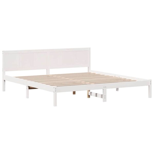 vidaXL Cadre de lit Blanc 200 x 200 cm Bois de pin massif