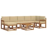 vidaXL Ensemble de canapés d'extérieur 8 pc Naturel et Beige
