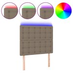 vidaXL Tête de lit à LED Taupe 80x5x118/128 cm Tissu